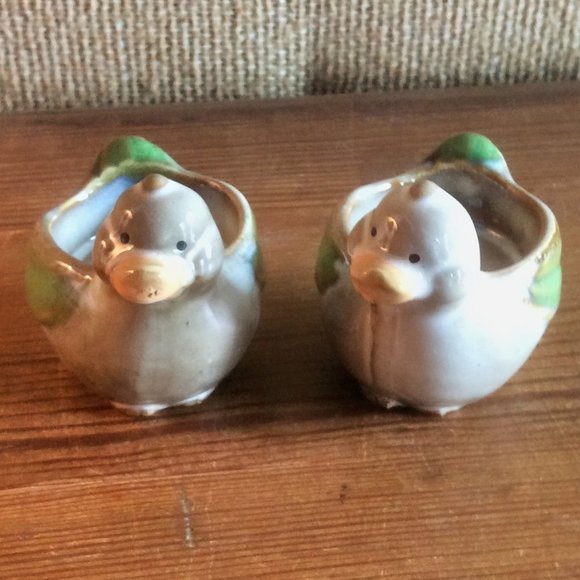 Vintage Pair of Duck Ceramic Tea Light Animal Candle Holders - Picture 2 of 6